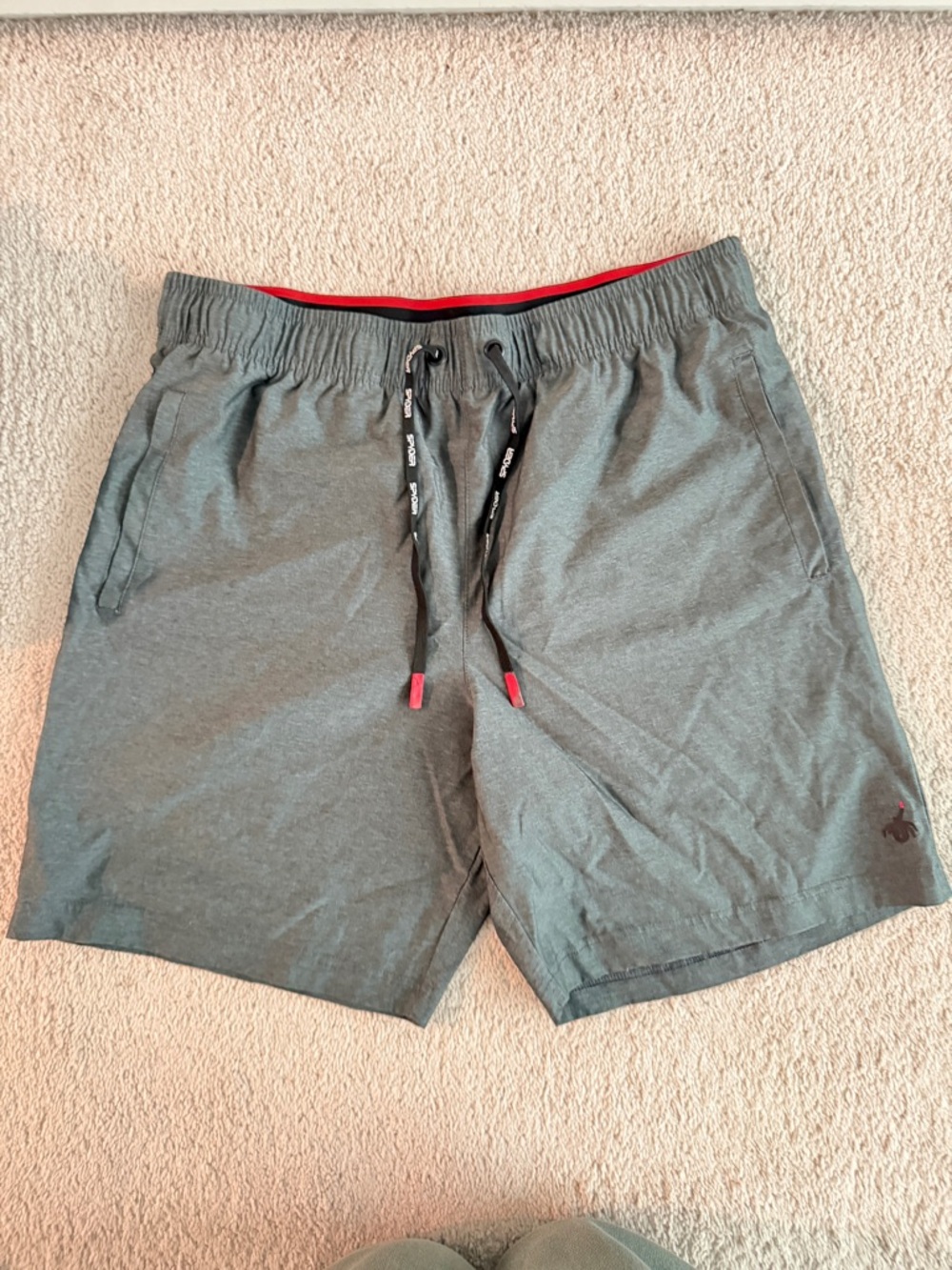Spyder Active Gray Athletic Shorts with Black Waistband
